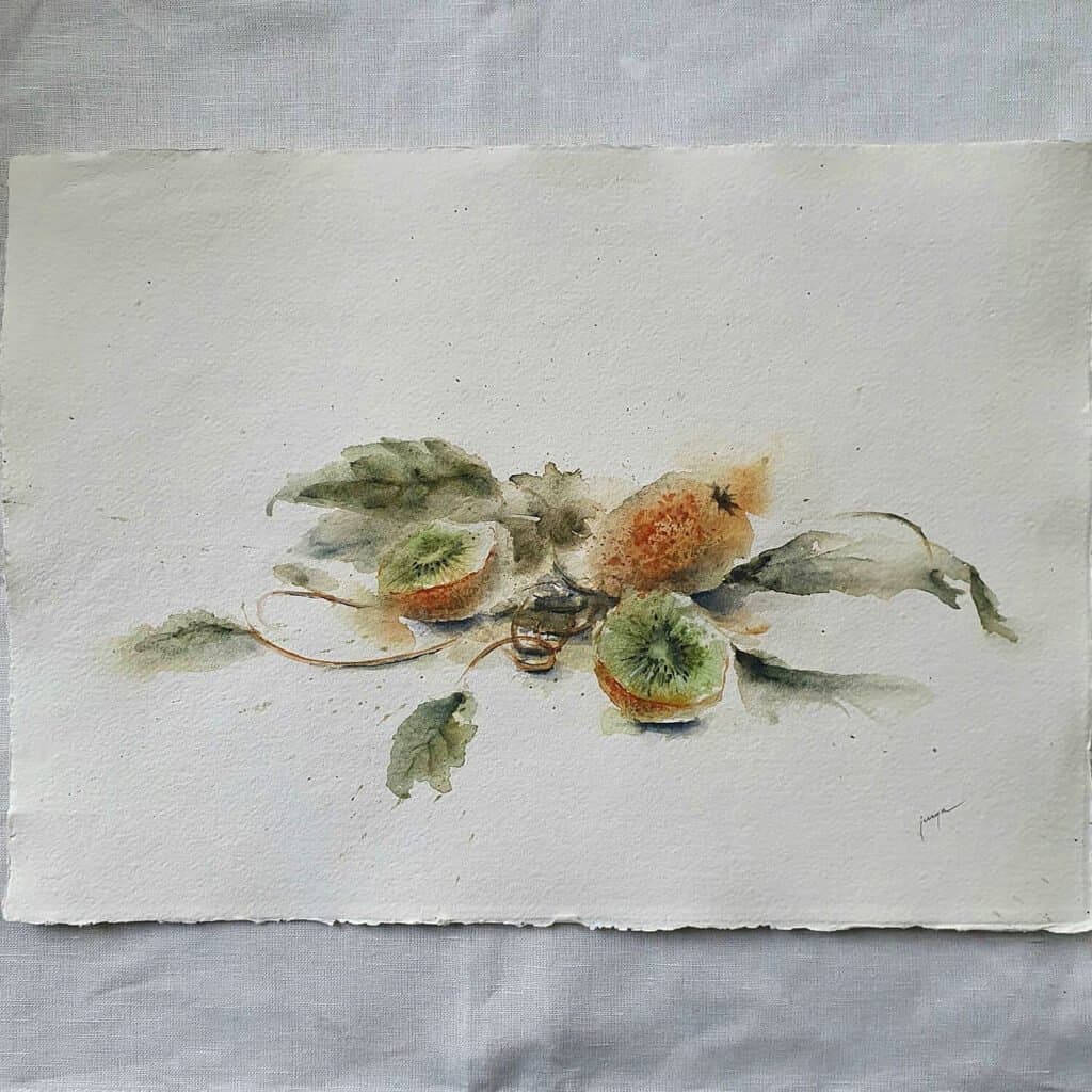 Chinese gooseberry, an original watercolour work by Jurga Vilimaite