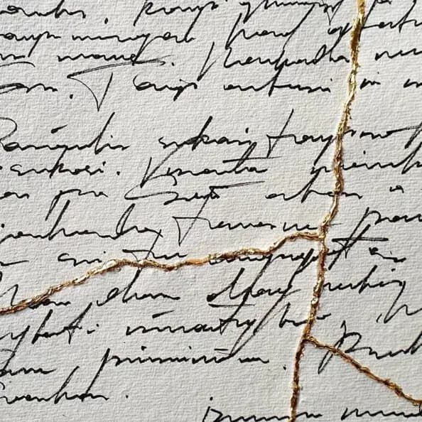 Detail 1 of Kintsugi Letters