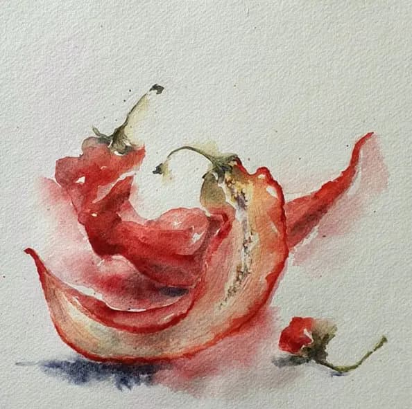 Detail 1 of Red pepper still life