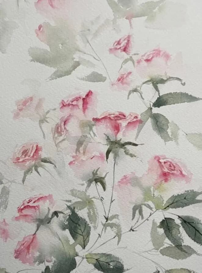 Detail 1 of Small Pink Roses