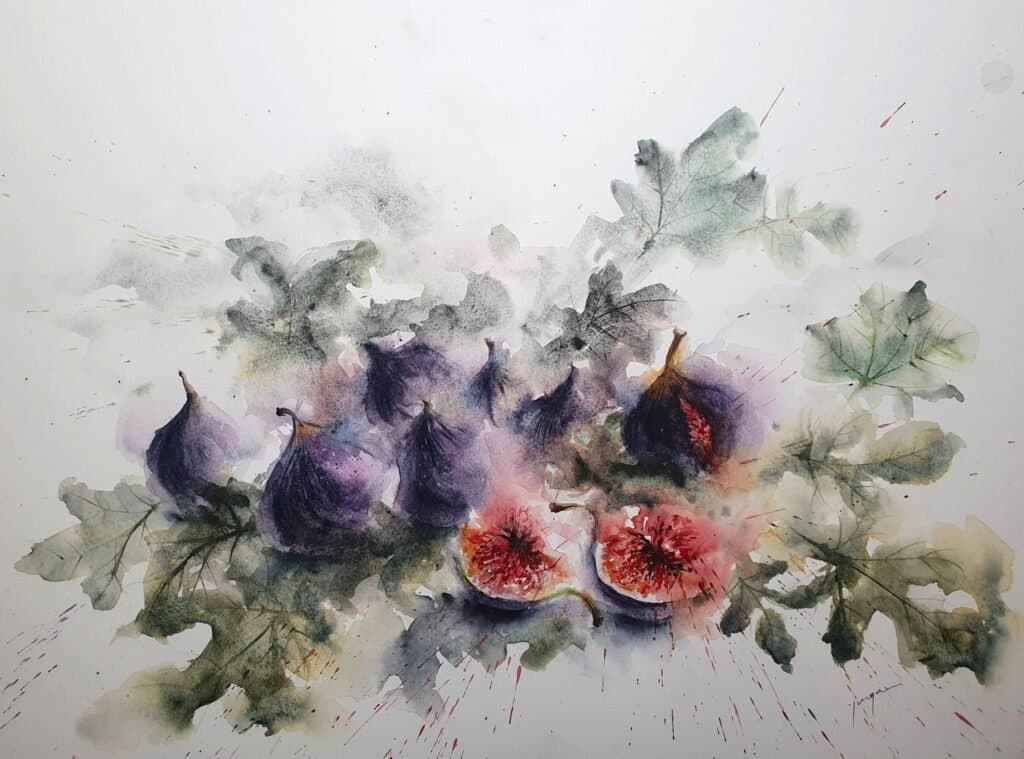 Figs, an original watercolour work by Jurga Vilimaite