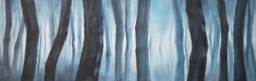 Forest walk, an original oil work by Jurga Vilimaite