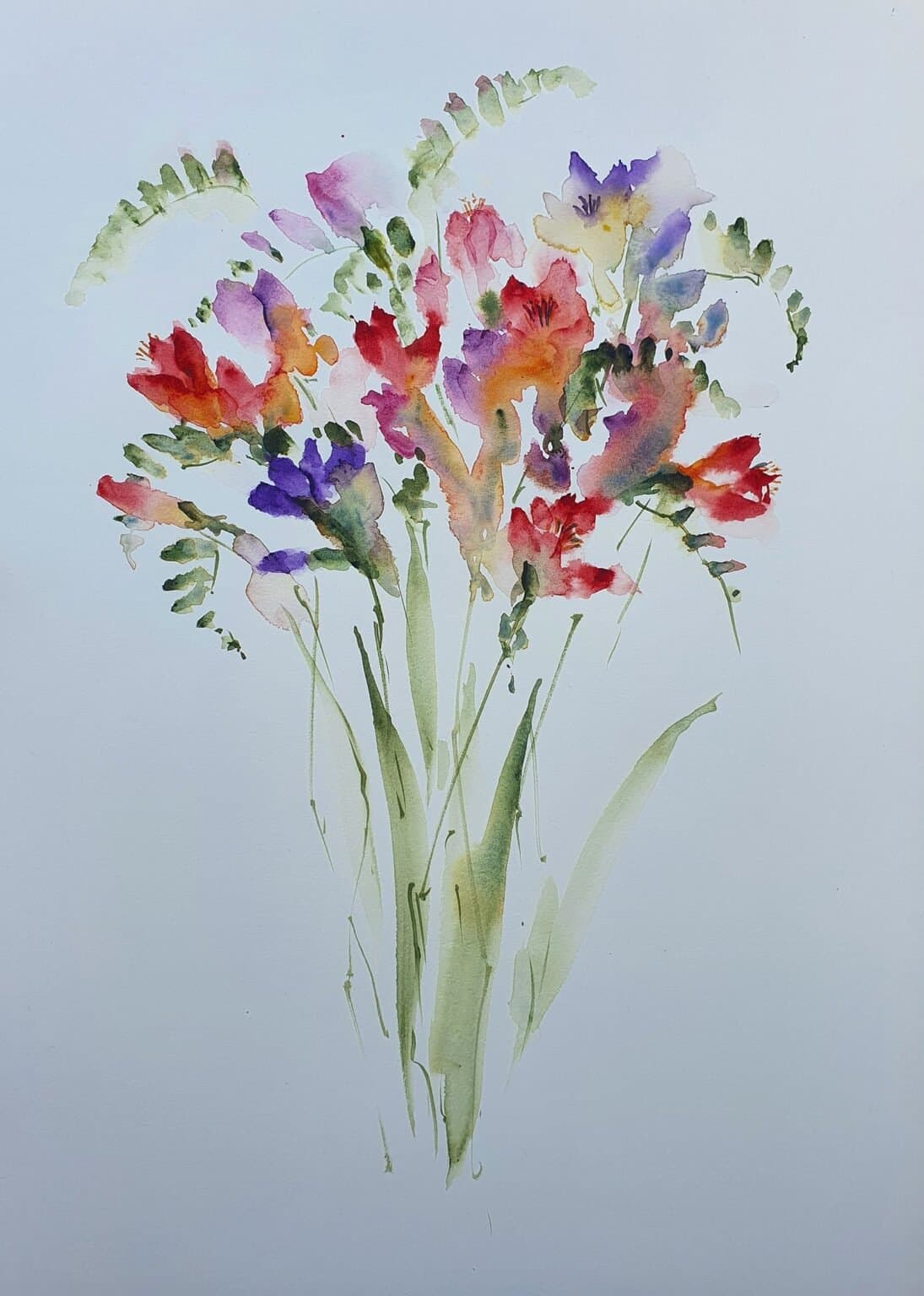 Fresias 3, an original watercolour work by Jurga Vilimaite