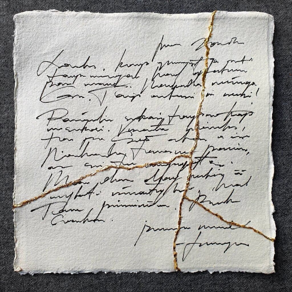 Kintsugi Letters, an original watercolour work by Jurga Vilimaite