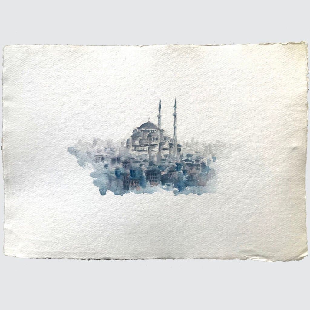 Memory of Istanbul, an original watercolour work by Jurga Vilimaite