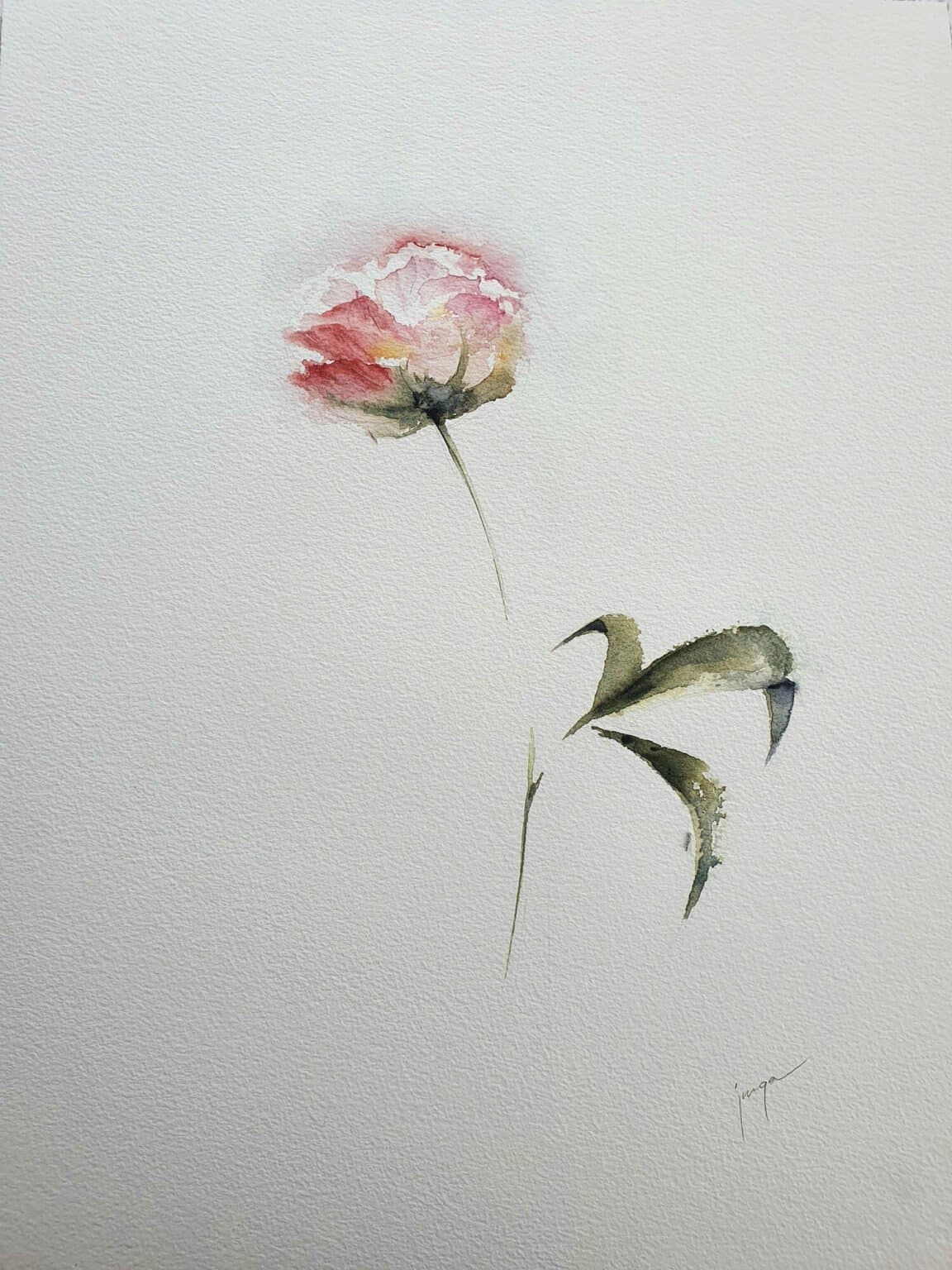 Mind-less flower, an original watercolour work by Jurga Vilimaite