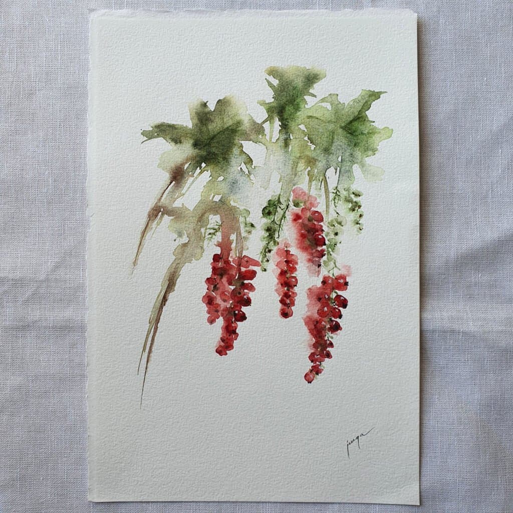 Red Currant, an original watercolour work by Jurga Vilimaite