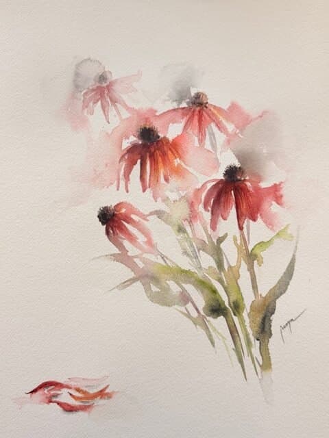 Rudbeckia 2, an original watercolour work by Jurga Vilimaite