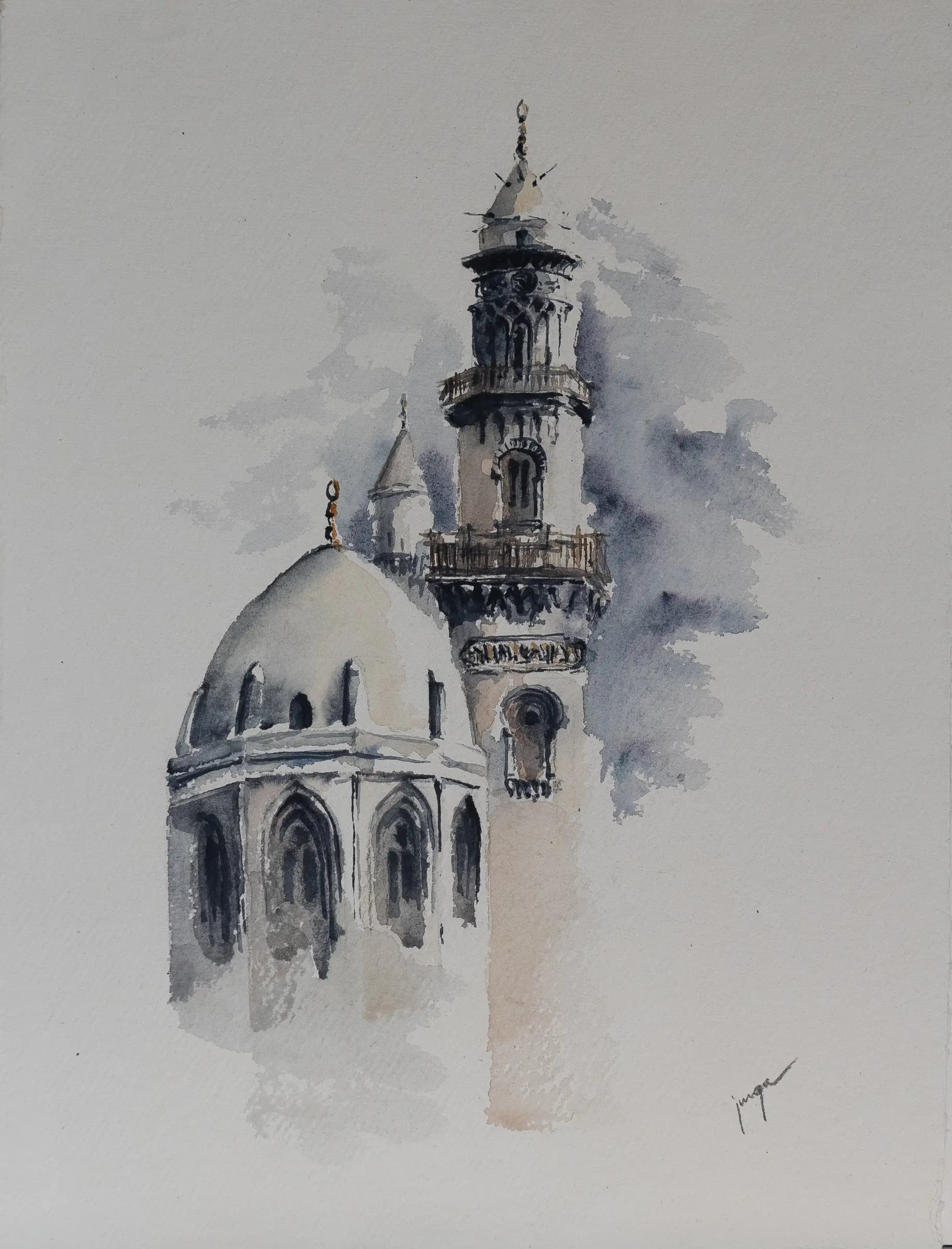 Egypt 3, an original watercolour painting by Jurga Vilimaite