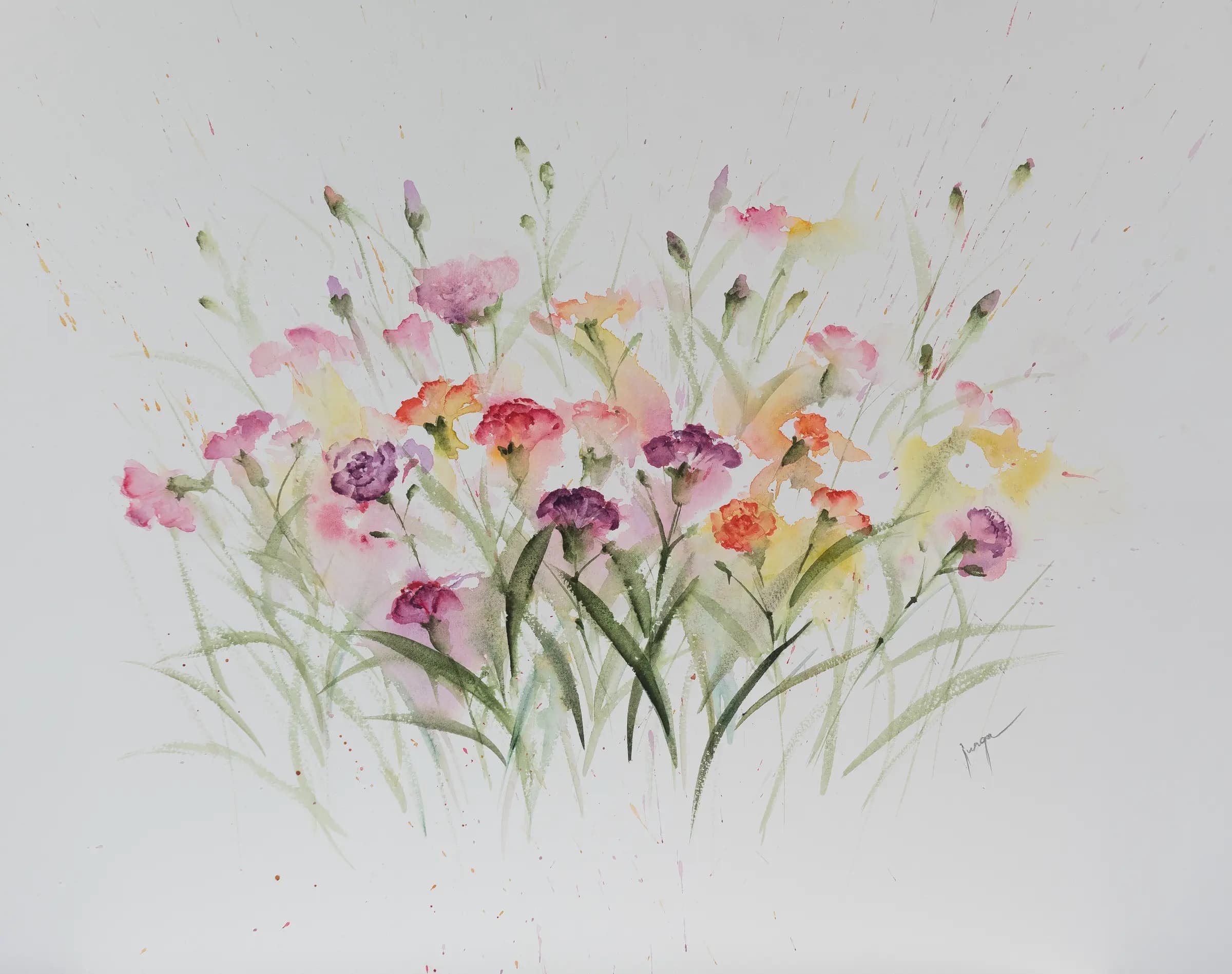 Happy Flowers, an original watercolour painting by Jurga Vilimaite