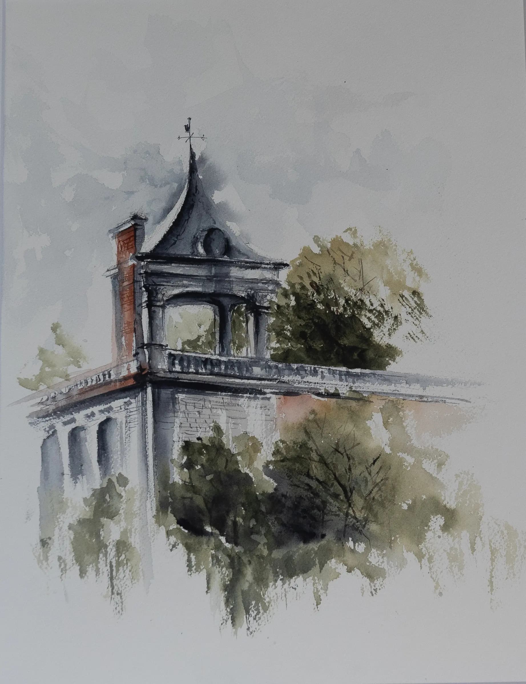 Holland Park, an original watercolour painting by Jurga Vilimaite