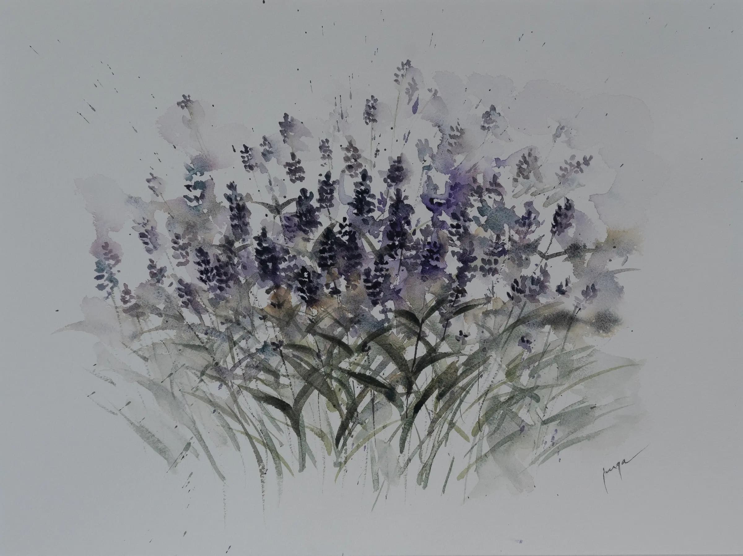 Lavender Lullaby, an original watercolour painting by Jurga Vilimaite