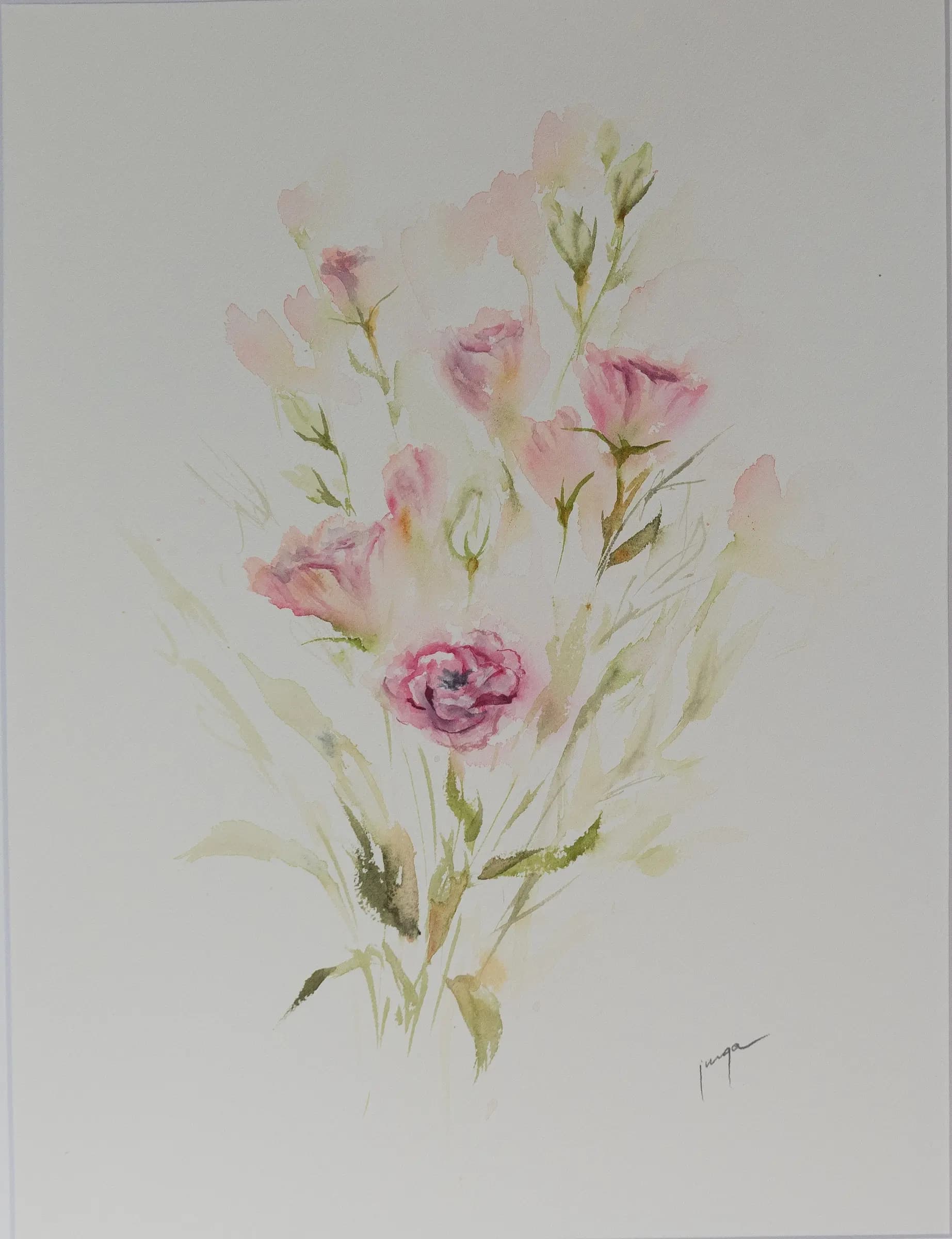 Lisianthus, an original watercolour painting by Jurga Vilimaite