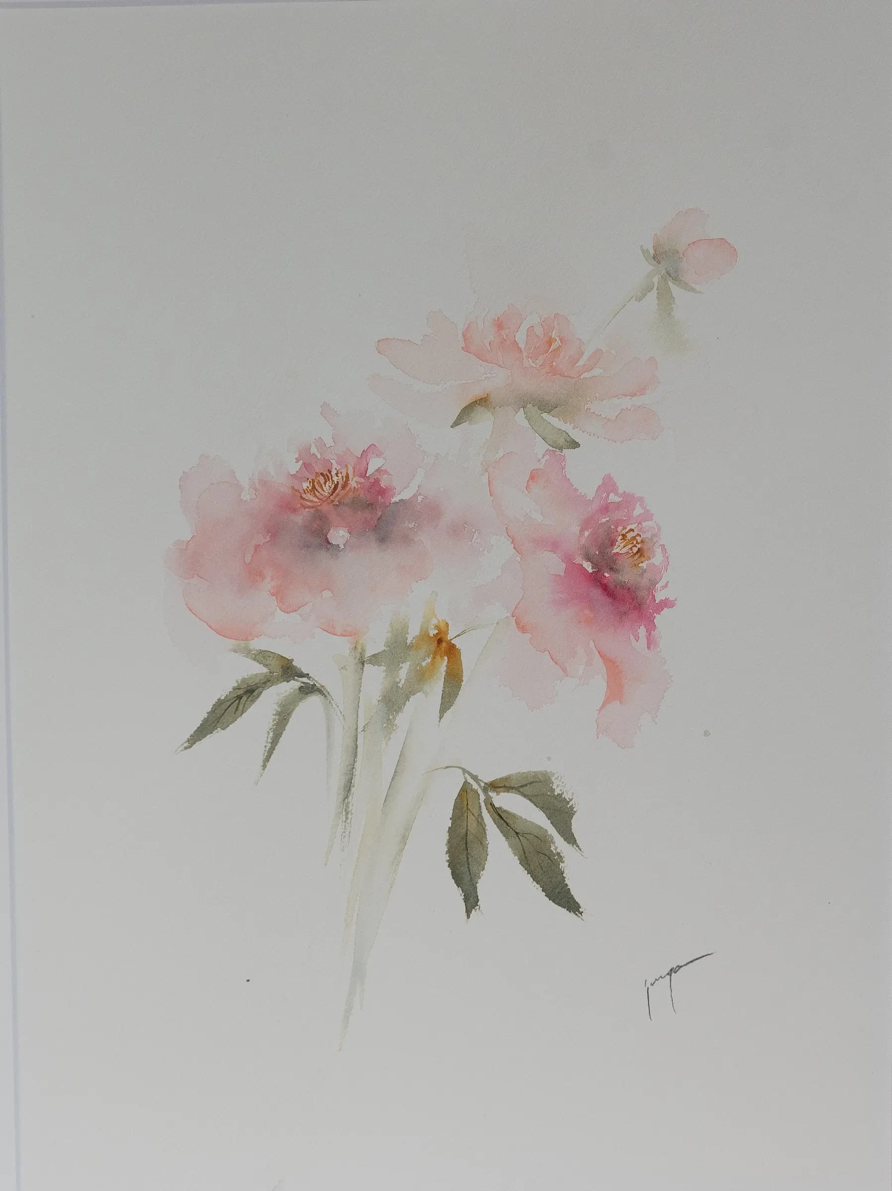Peonies One, an original watercolour painting by Jurga Vilimaite