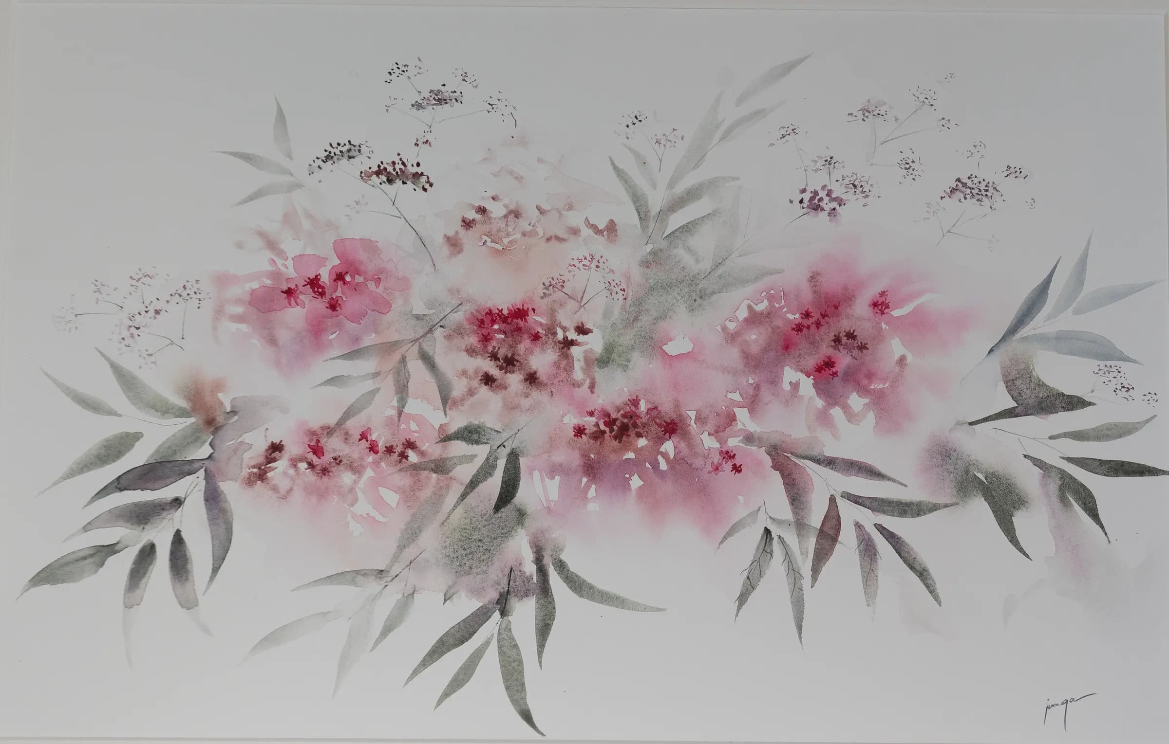 Pinks, an original watercolour painting by Jurga Vilimaite