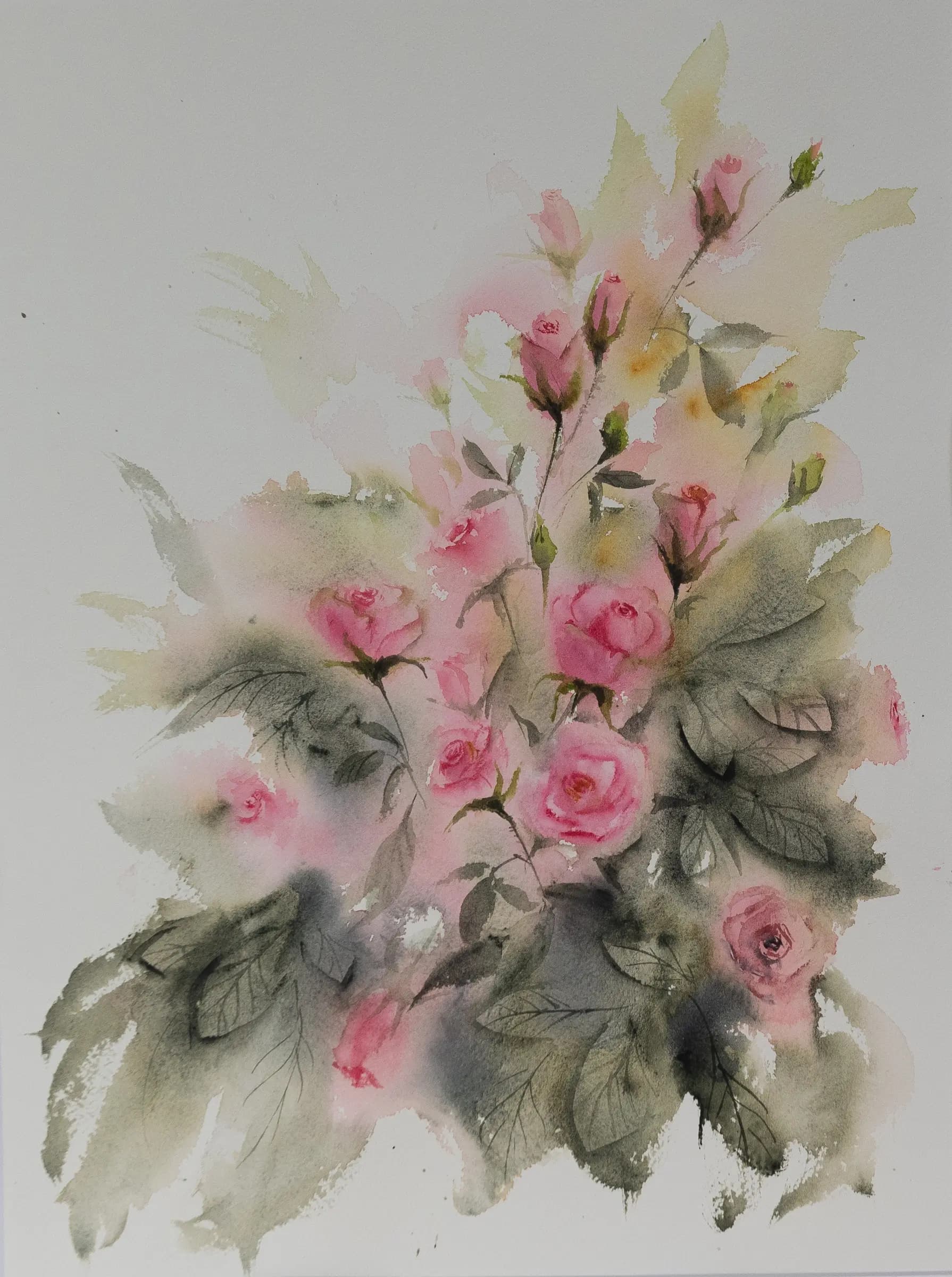 Rose Bush, an original watercolour painting by Jurga Vilimaite