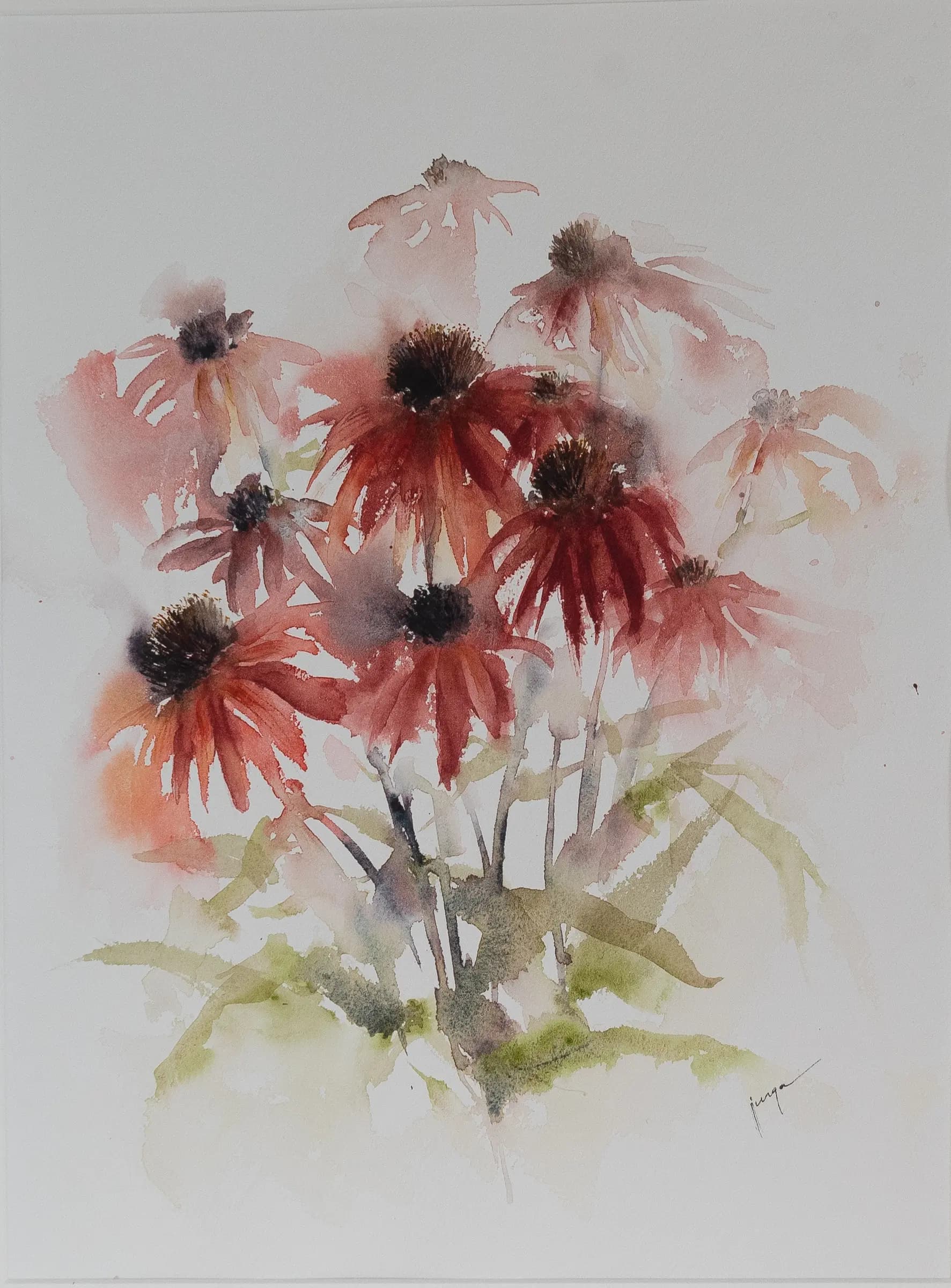 Rudbeckia, an original watercolour painting by Jurga Vilimaite