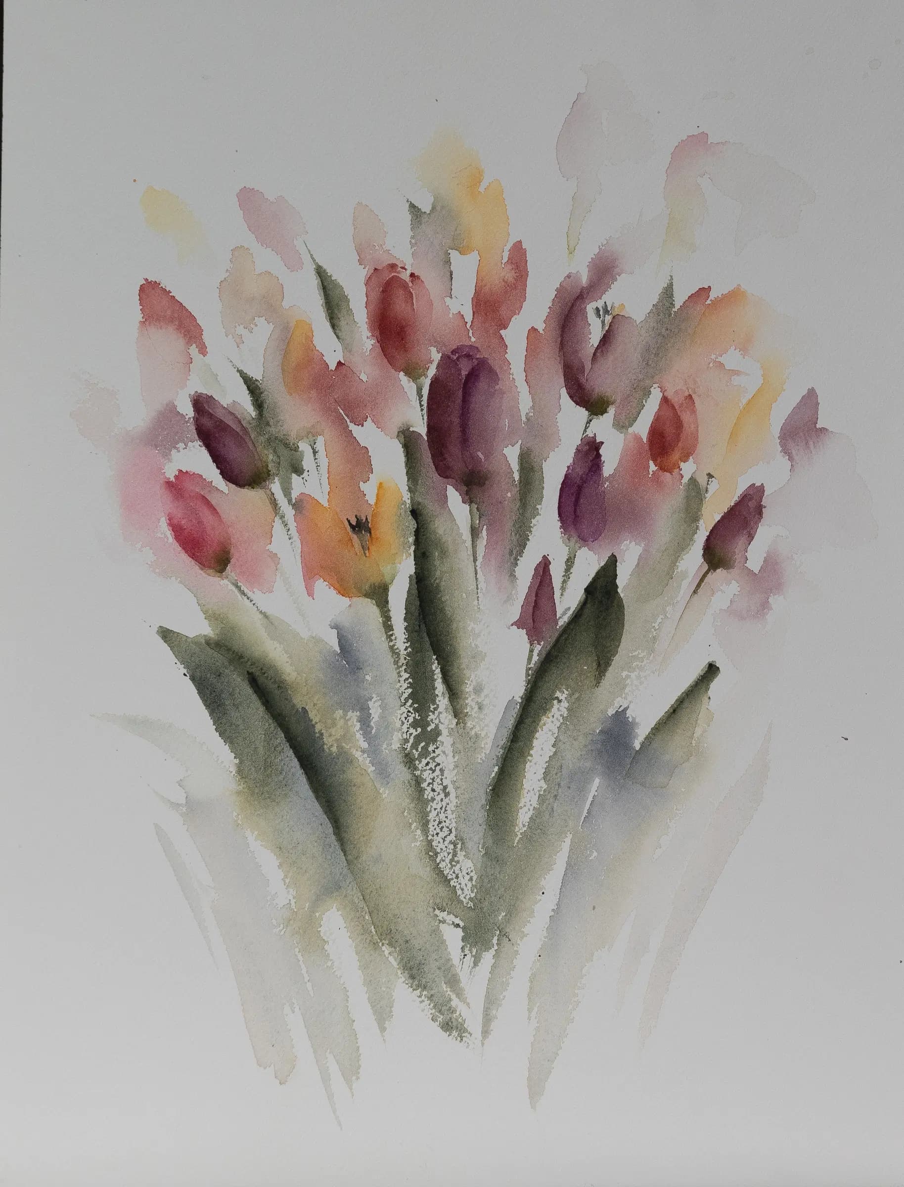 Tulips, an original watercolour painting by Jurga Vilimaite
