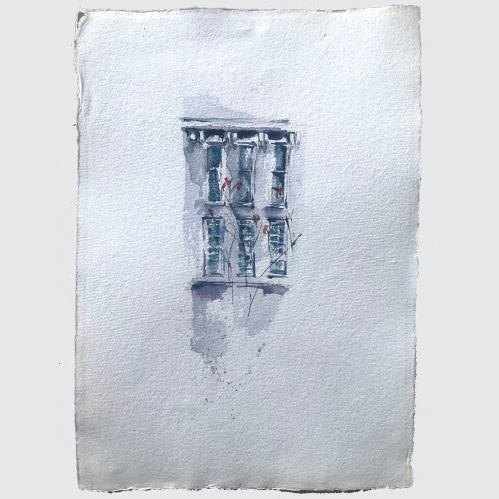 Window in Kensington, an original watercolour work by Jurga Vilimaite