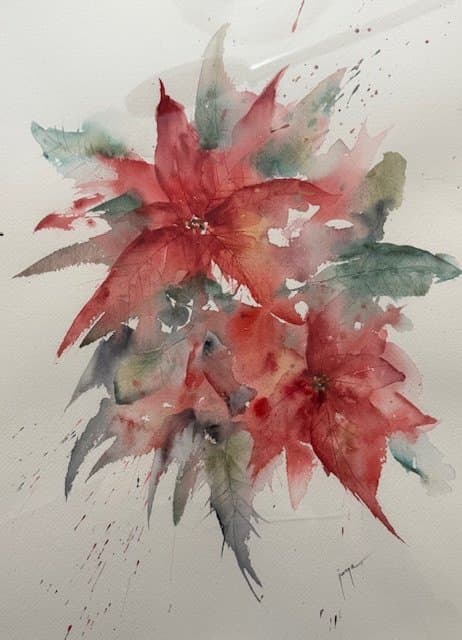 Winter flowers, an original watercolour work by Jurga Vilimaite
