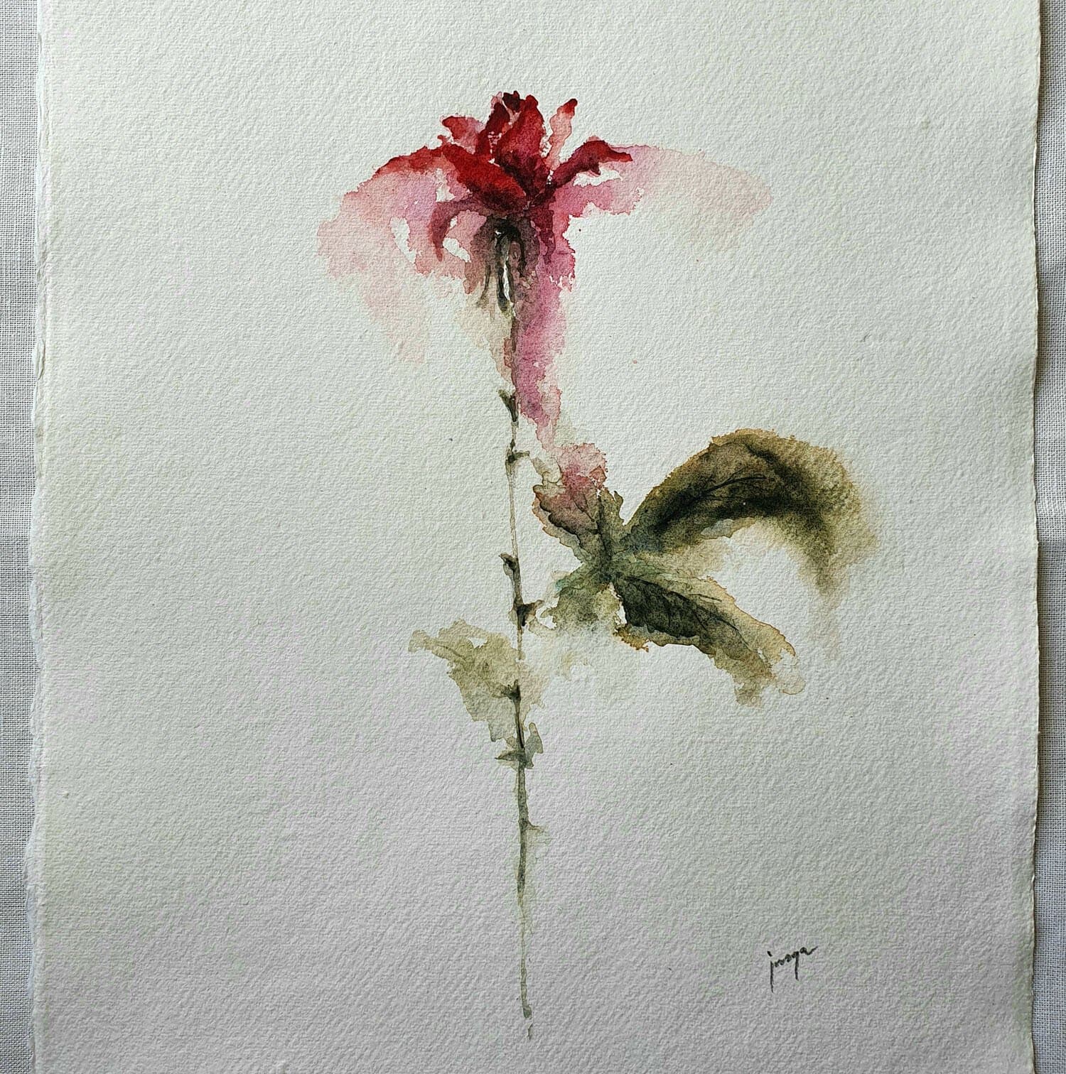 Winter survivor, an original watercolour work by Jurga Vilimaite