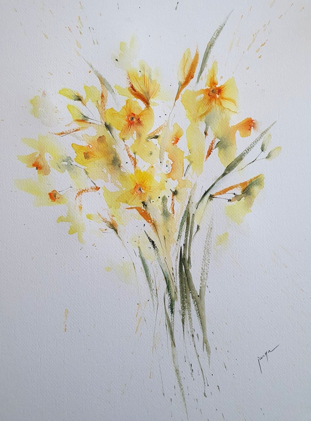 Yellows, an original watercolour work by Jurga Vilimaite