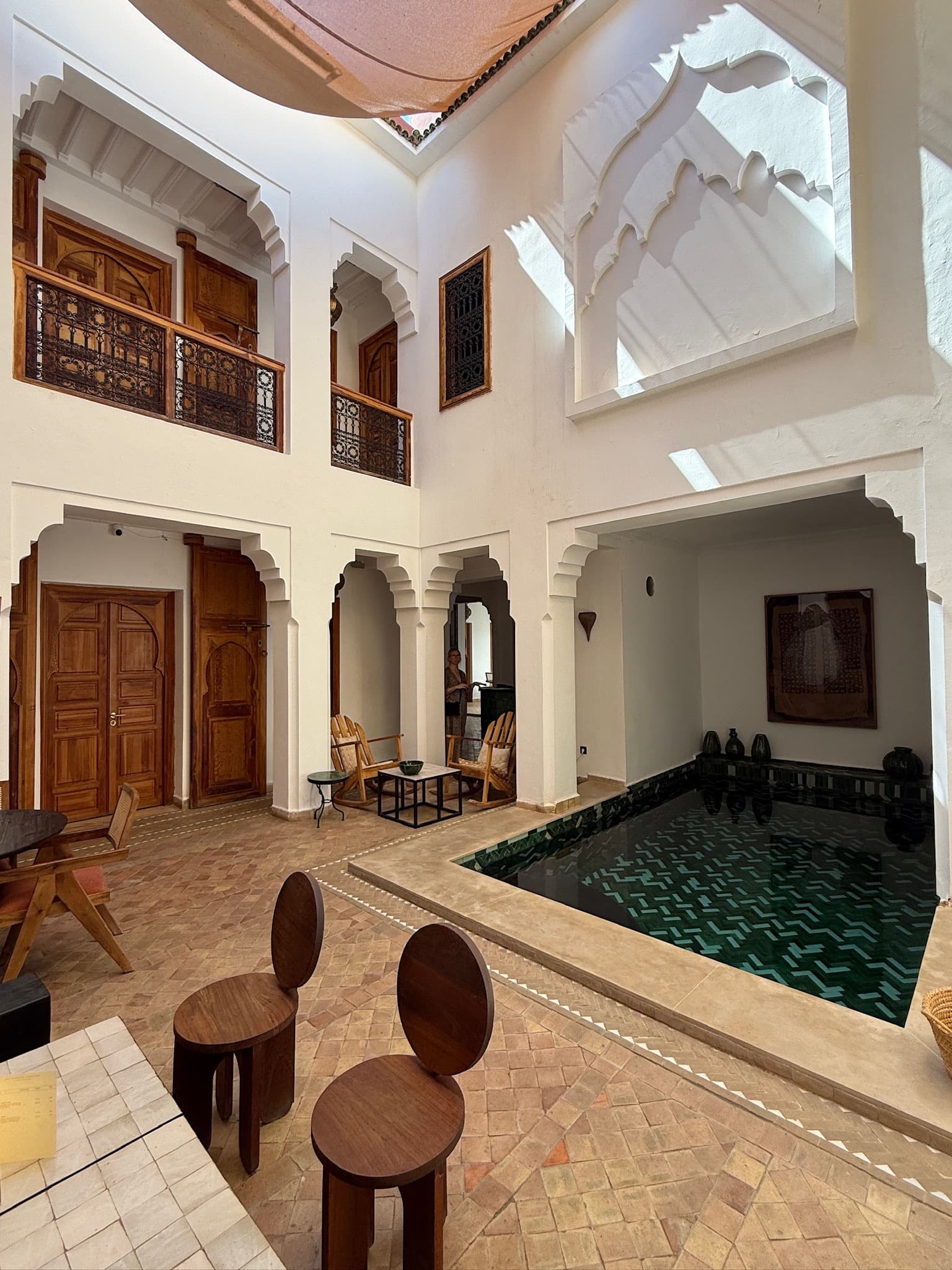 Traditional arches and pool at Riad RK and Spa