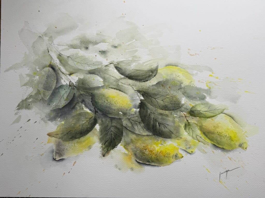 Lemons, an original watercolour work by Jurga Vilimaite