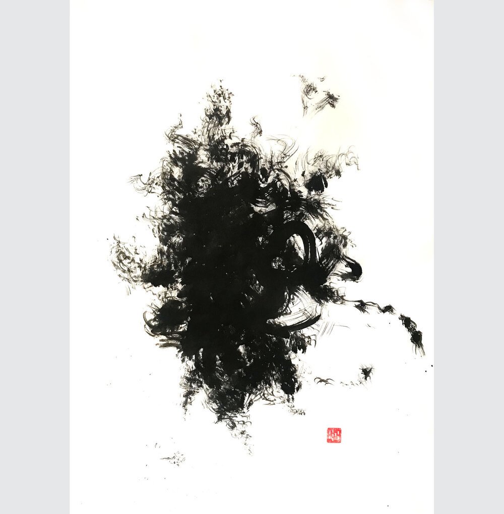 Black hole, an original ink work by Jurga Vilimaite