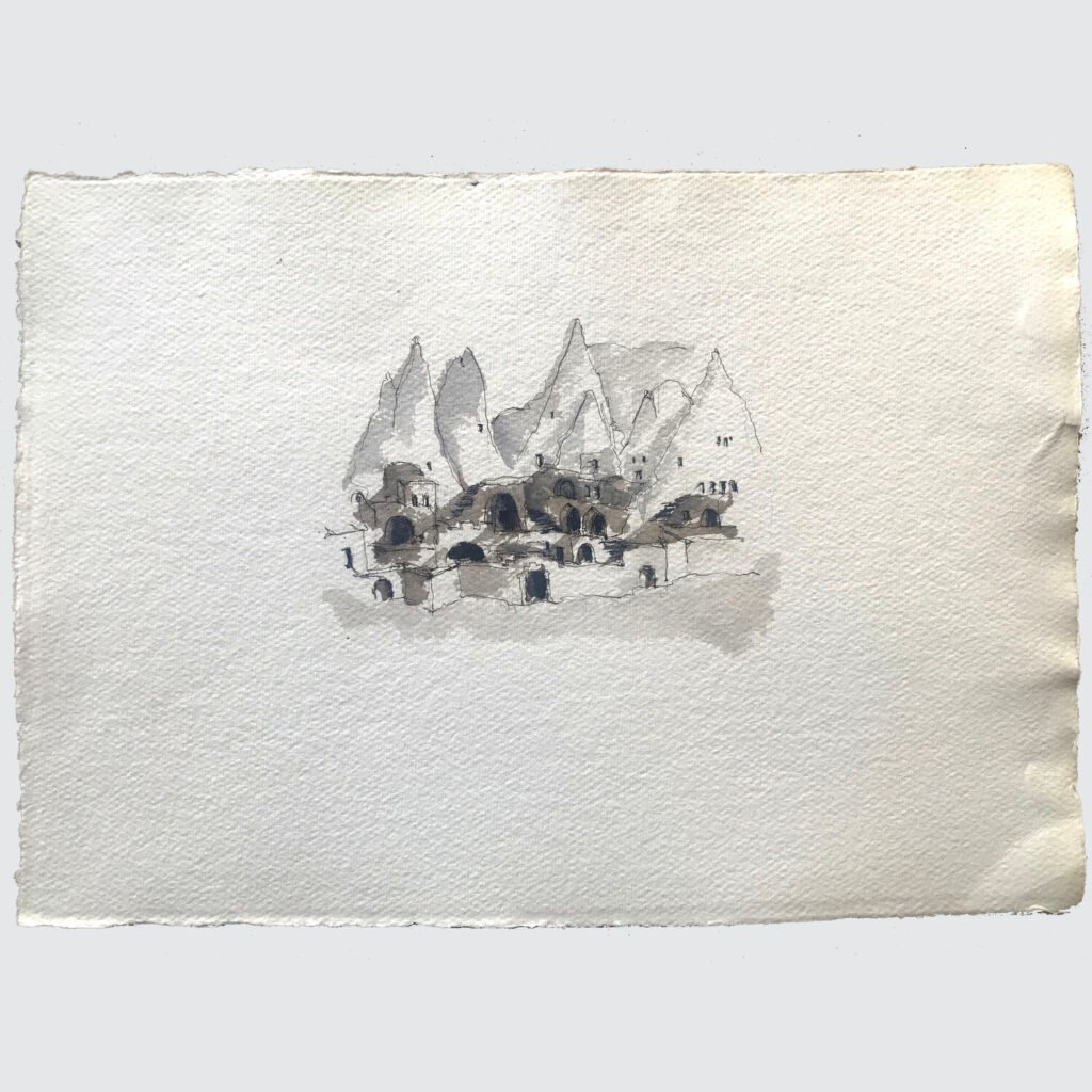 Cappadocia, superior simplicity of., an original watercolour work by Jurga Vilimaite