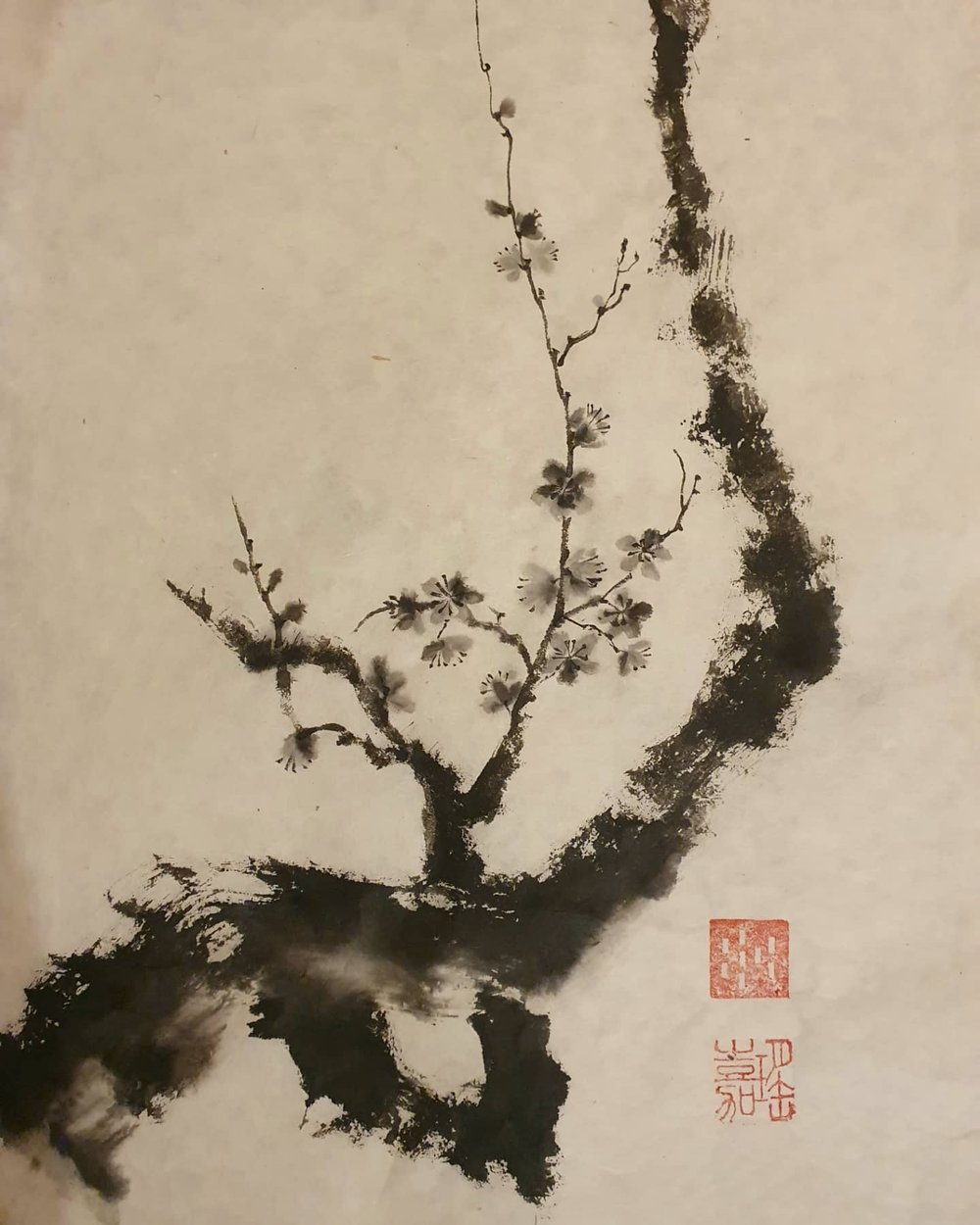Cherry tree, an original ink work by Jurga Vilimaite