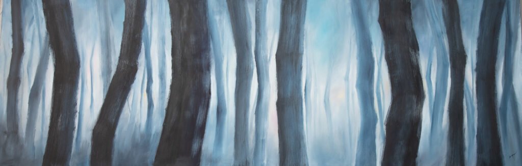 Forest walk, an original oil work by Jurga Vilimaite