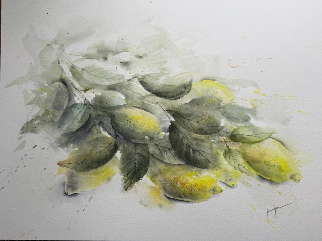 Lemons, an original watercolour work by Jurga Vilimaite