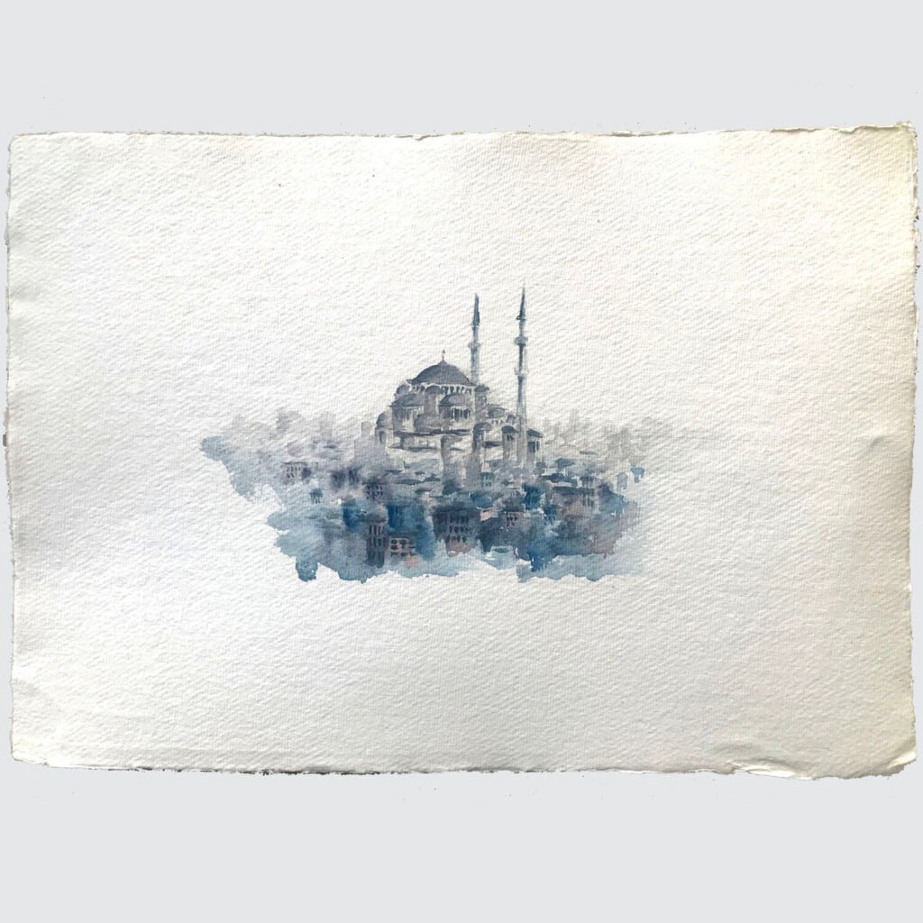 Memory of Istanbul, an original watercolour work by Jurga Vilimaite
