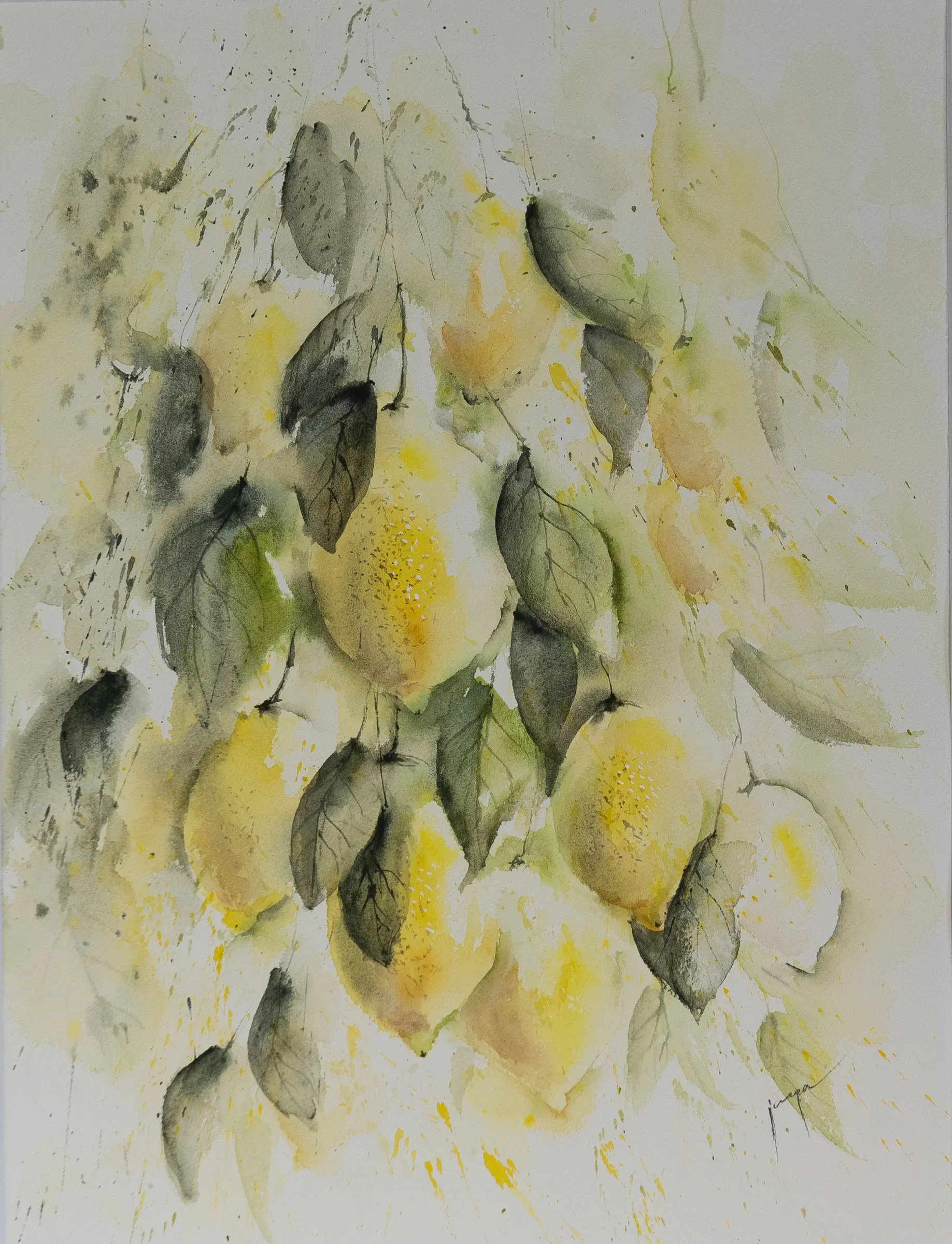 Lemon Branch, an original watercolour painting by Jurga Vilimaite