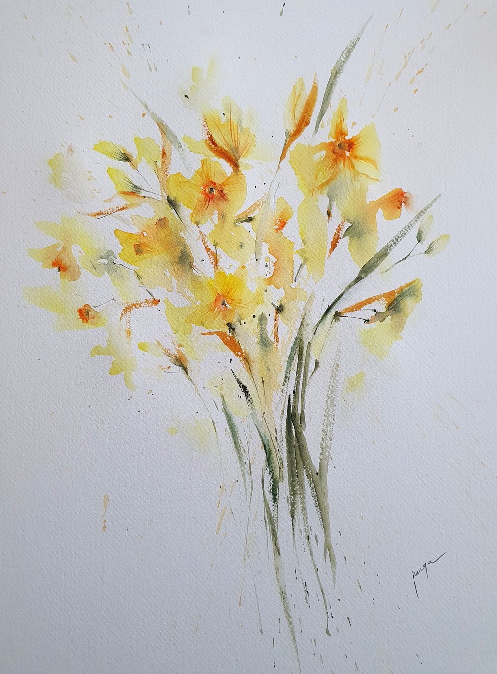 Yellows, an original watercolour work by Jurga Vilimaite