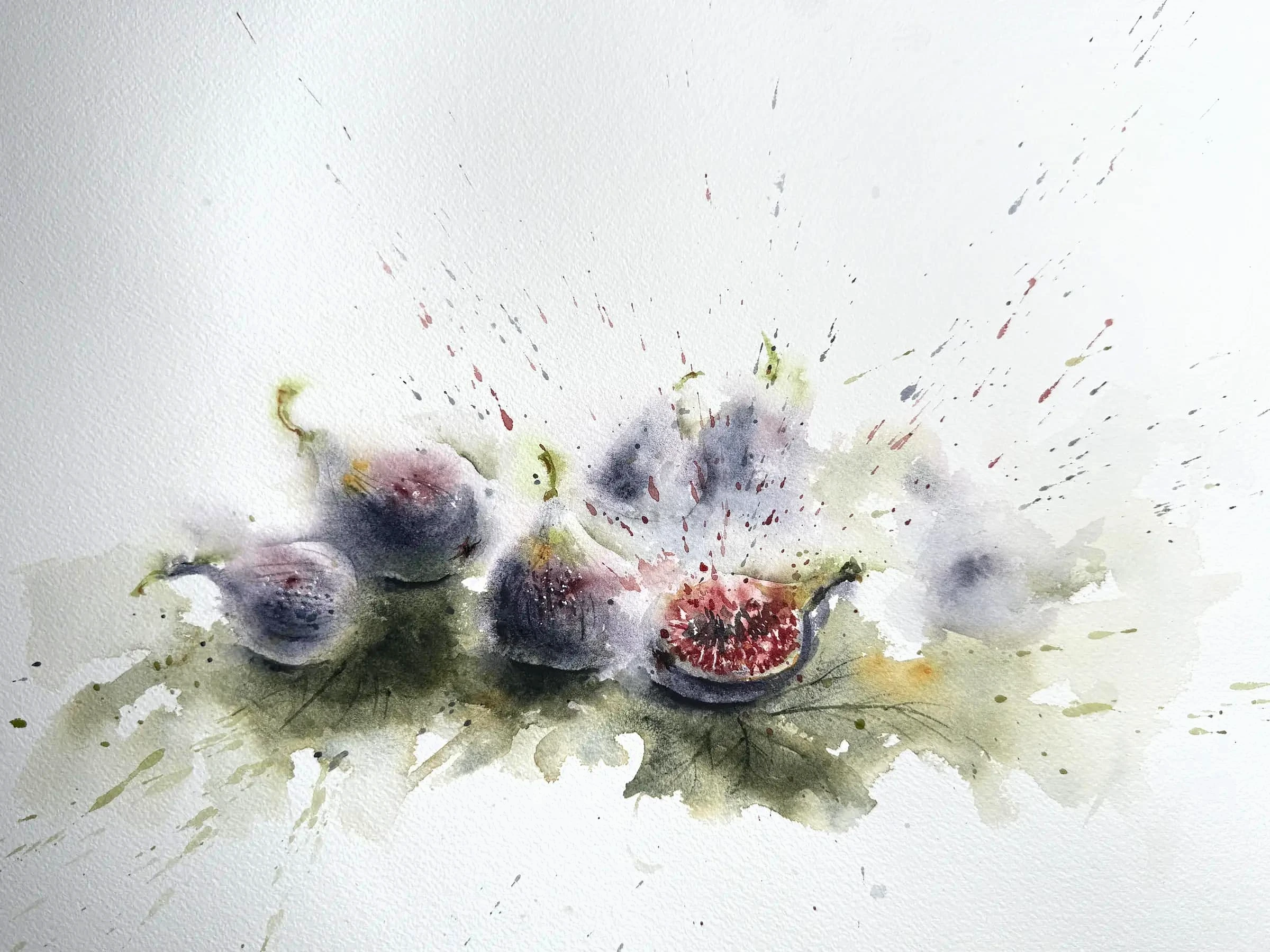 Figs, original watercolour by Jurga Vilimaite